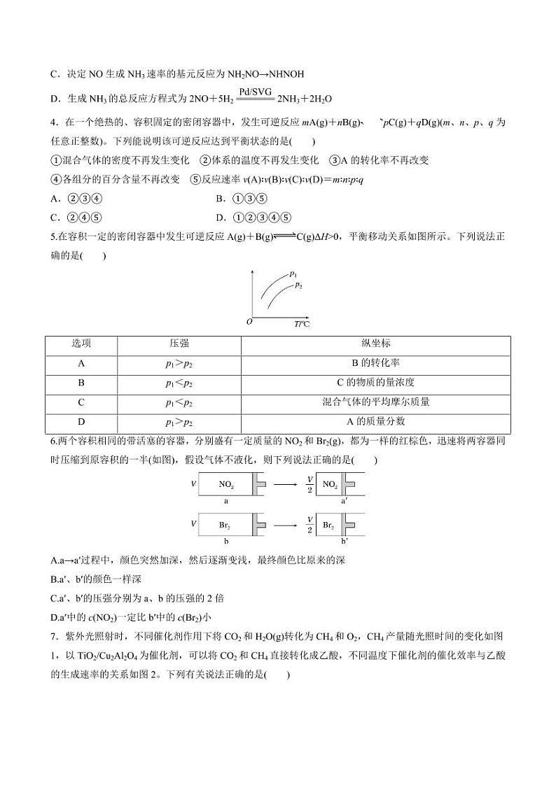 第二章 化学反应速率与化学平衡（单元测试）-2023-2024学年高二化学同步精品课堂（苏教版2019选择性必修第一册）（原卷版+解析版）02