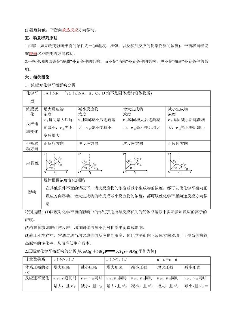 2.3.1 影响化学平衡移动的因素(知识清单+分层练习)-2023-2024学年高二化学同步精品课堂（苏教版2019选择性必修1）（原卷版+解析版）03
