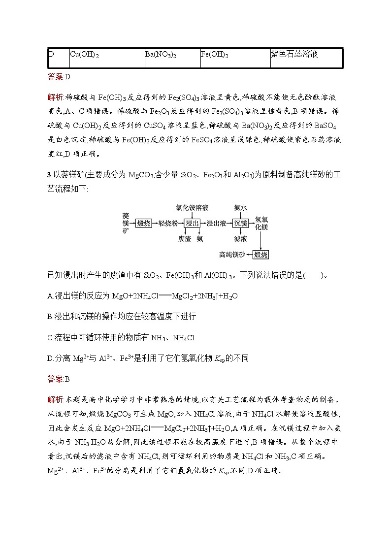 人教版高考化学一轮复习考点练10金属材料含答案第2页