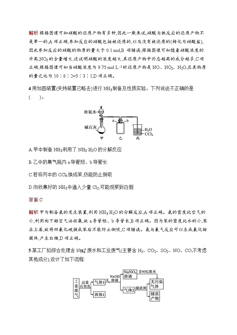 人教版高考化学一轮复习考点练13氮及其化合物含答案第3页