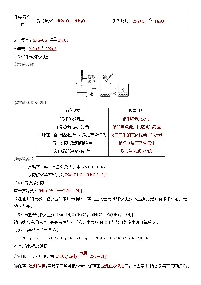 第01讲 钠及其化合物-【暑假自学课】2023年新高一化学暑假精品课（鲁科版2019必修第一册）（解析版）第2页