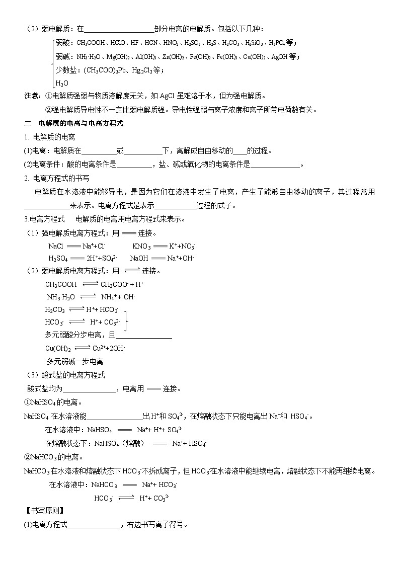 第09讲 电解质的电离  离子反应-【暑假自学课】2023年新高一化学暑假精品课（鲁科版2019必修第一册）（原卷版）第2页