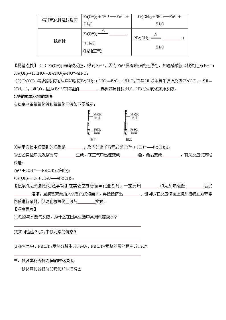 第13讲 铁的氧化物和铁的氢氧化物-【暑假自学课】2023年新高一化学暑假精品课（鲁科版2019必修第一册）（原卷版）第2页