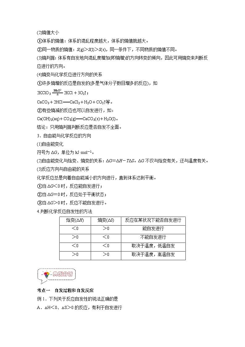 第05讲  化学反应的方向 -2024年新高二化学暑假讲义+习题（人教版2019选择性必修1）02