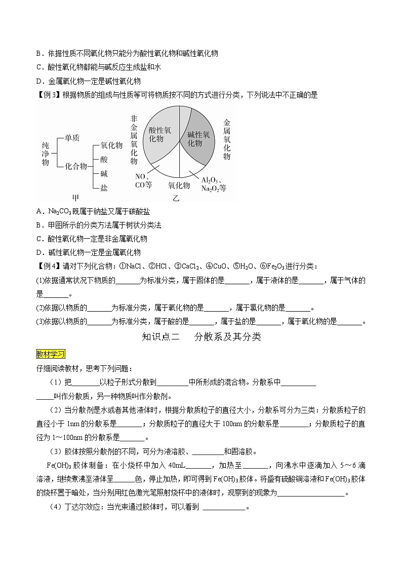 第01课 物质的分类（讲义）-2024年新高一化学暑假学习提升计划03