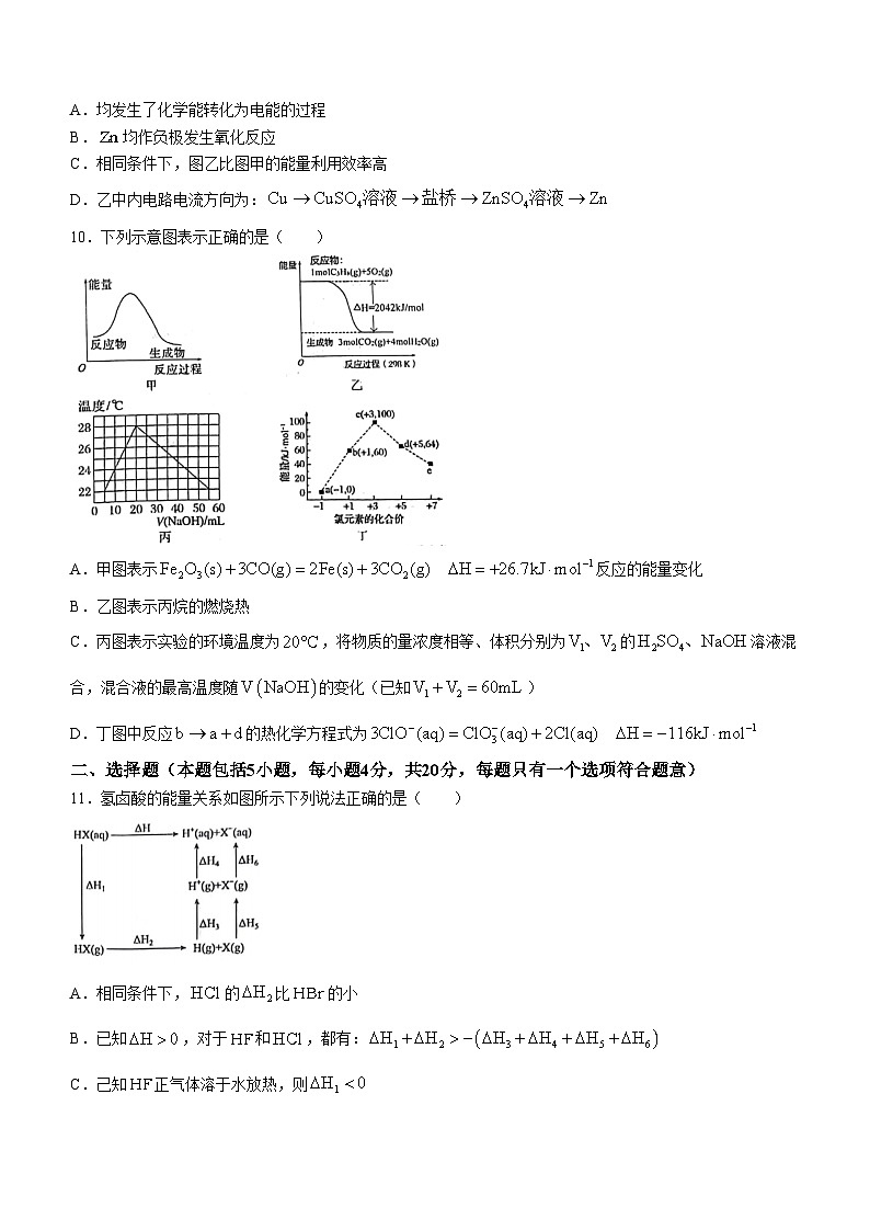 陕西省西安高新一中沣东中学2023-2024学年高一下学期期末考试化学试题(无答案)第3页