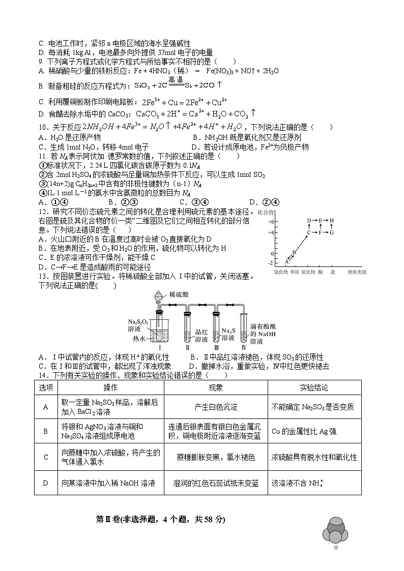 眉山市23级高一下学期县级高中校期末联考化学试题第2页