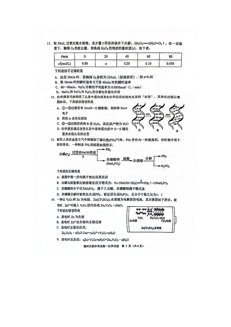 江西省赣州市2023-2024学年高一下学期7月期末考试化学试题第3页