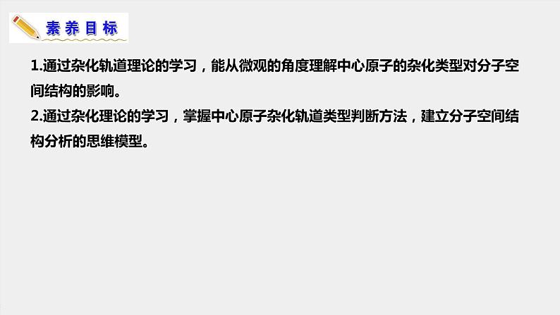 人教版高中化学选择性必修二课件 第二章 第二节 分子的空间结构 第二课时 杂化轨道理论02