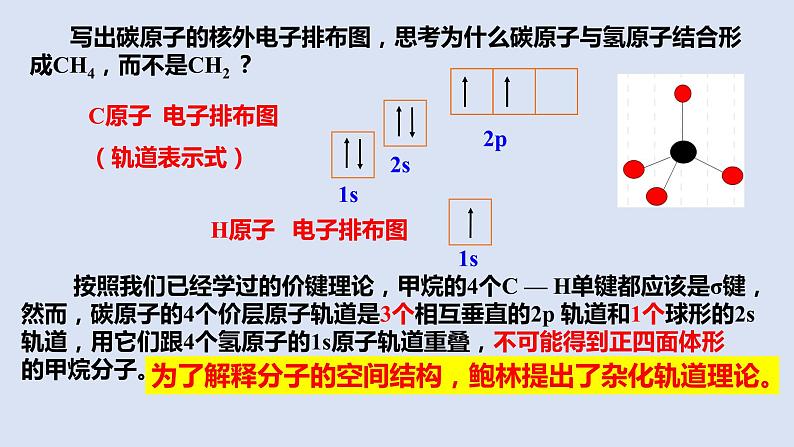 人教版高中化学选择性必修二课件 第二章 第二节 分子的空间结构 第二课时 杂化轨道理论03