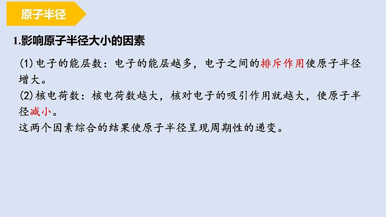 人教版高中化学选择性必修二课件 第一章 第二节 原子结构与元素性质 第二课时 元素周期律第6页