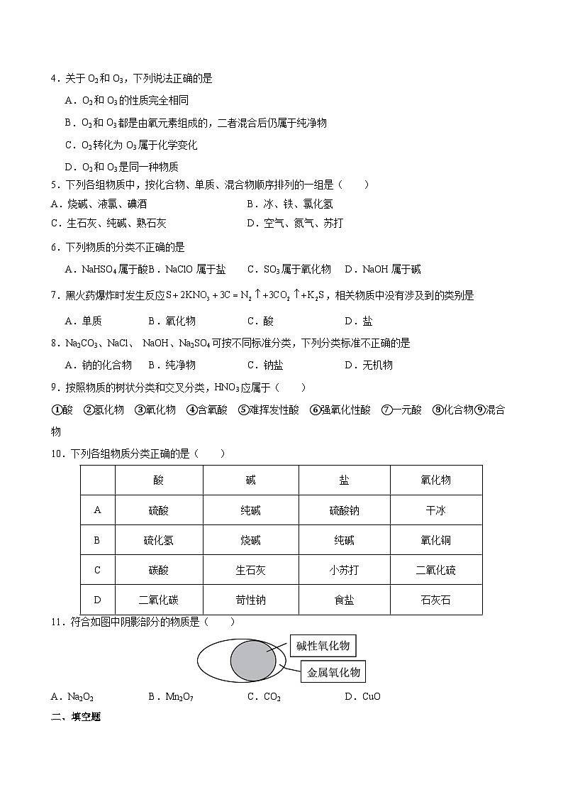 第1节 第1课时 物质的分类（分层作业）（原卷版）第2页