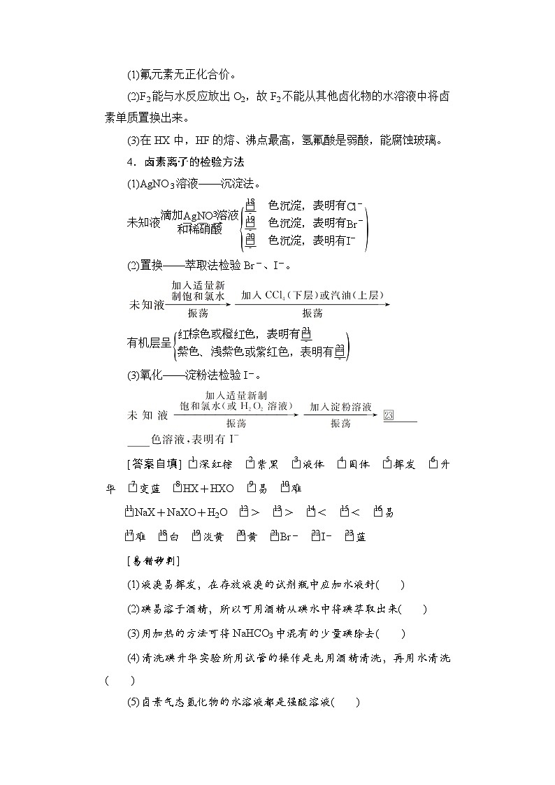 高考化学一轮复习第5章非金属及其化合物第19讲卤族元素氯、溴、碘的提取学案02