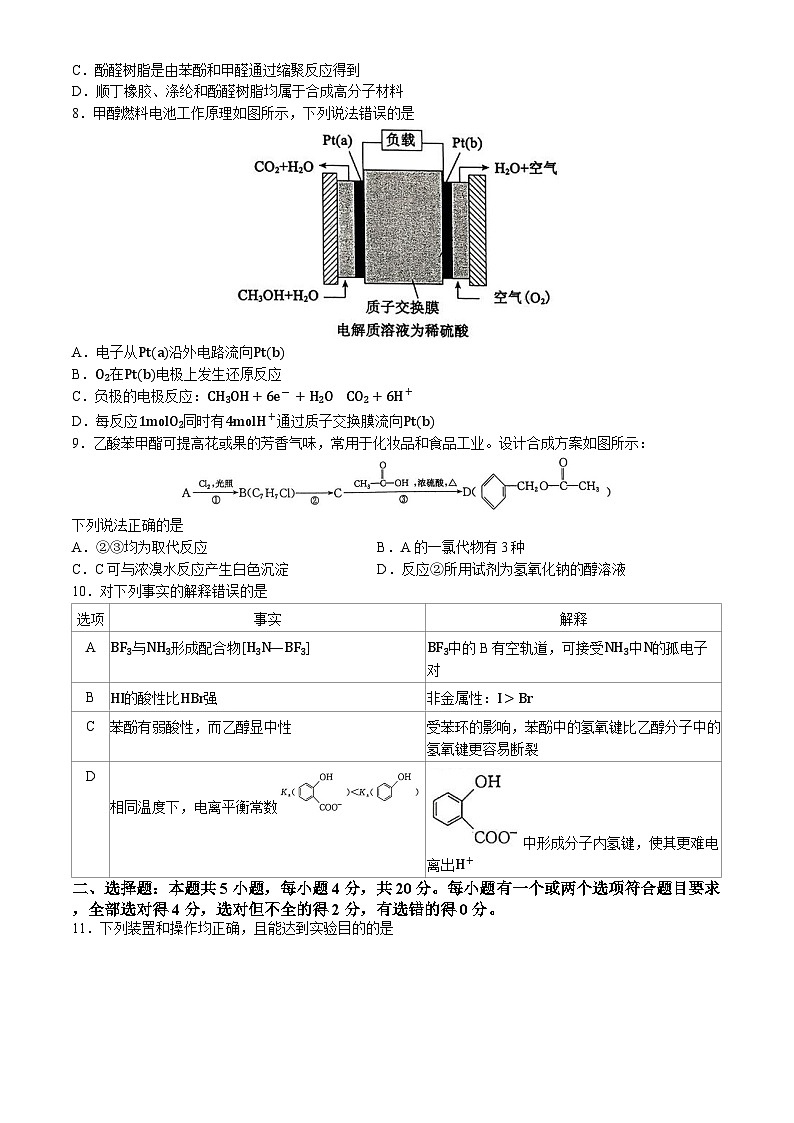 山东省枣庄市2023-2024学年高二下学期7月期末考试化学试题(无答案)第2页
