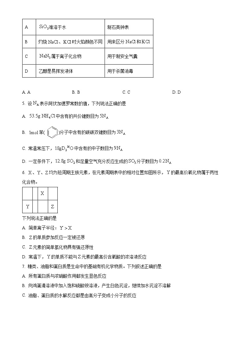 河南省南阳市六校2023-2024学年高一下学期6月期末考试化学试卷（Word版附解析）第2页