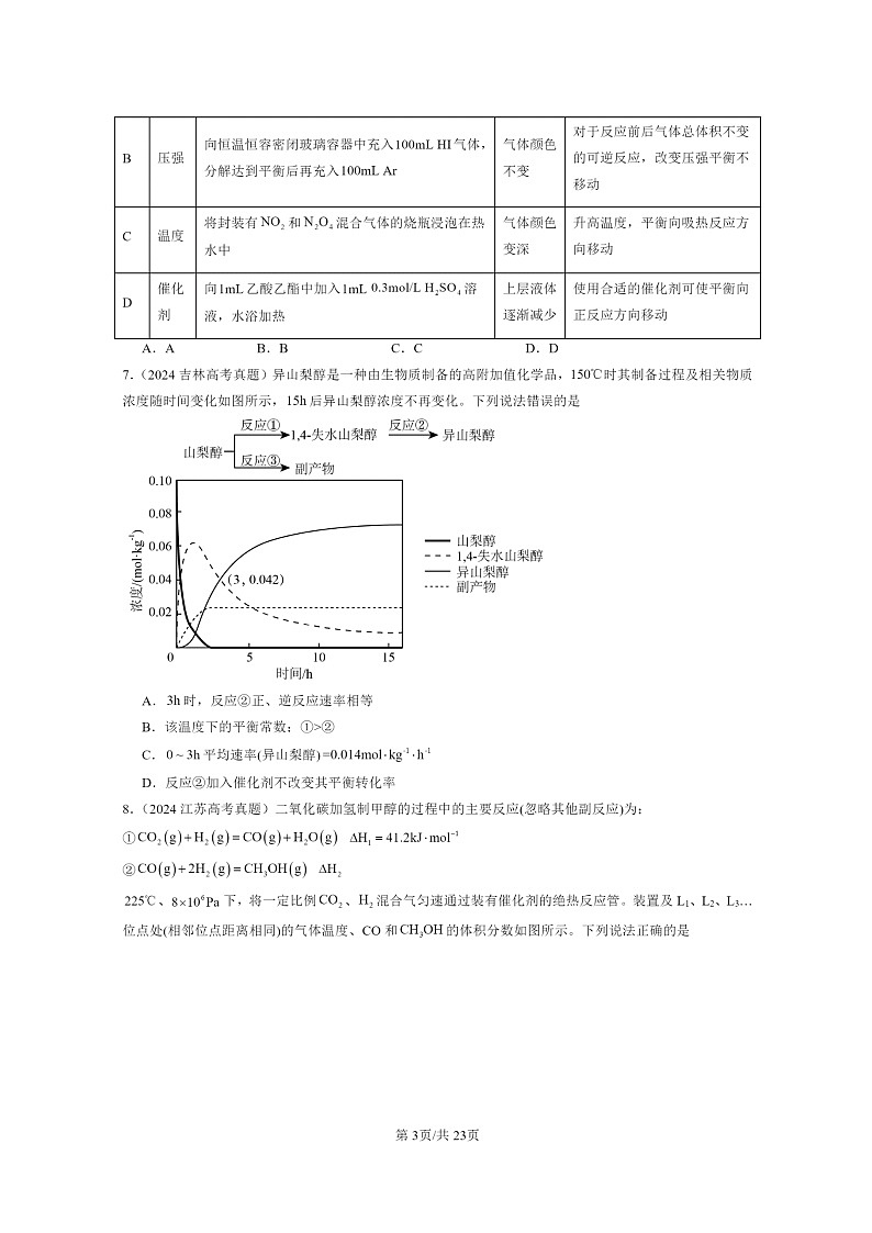 [化学]2024全国高考真题化学分类汇编：化学平衡第3页