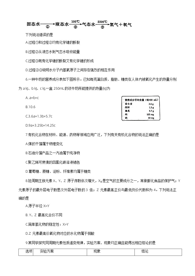 2024郑州高一下学期6月期末考试化学含答案02