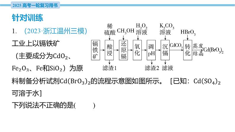 热点题型探究3 化工流程中的“热门金属”  课件—2025届高考化学大一轮复习07