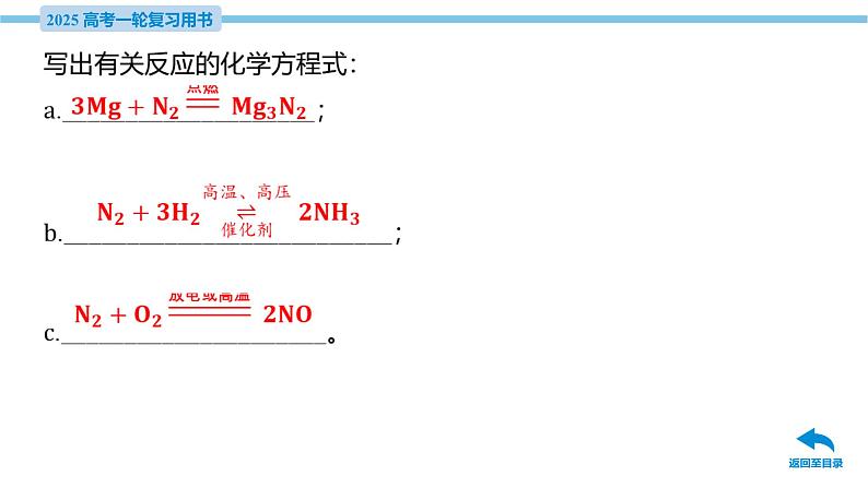 第13讲 氮及其氧化物 氨与铵盐  课件—2025届高考化学大一轮复习08