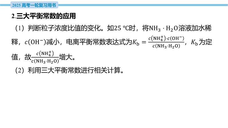 热点题型探究15 水解常数与Kw Ka(Kb)的关系与应用  课件—2025届高考化学大一轮复习06