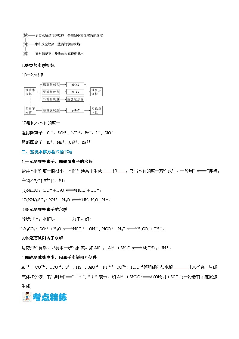 第18讲 盐类的水解 （原卷版）【暑假弯道超车】2024年新高二化学暑假讲义+习题（人教版2019选择性必修1）第3页
