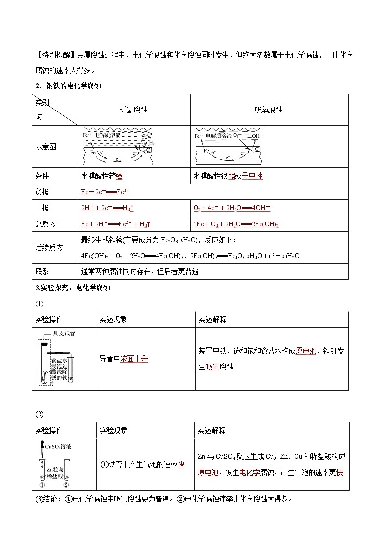 第26讲 金属的腐蚀与防护（解析版）【暑假弯道超车】2024年新高二化学暑假讲义+习题（人教版2019选择性必修1）第2页