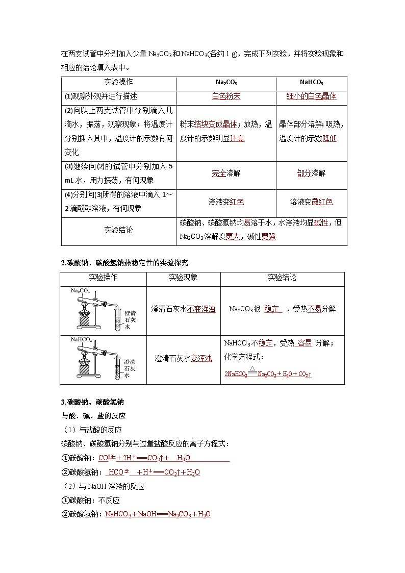 第06讲 碳酸钠和碳酸氢钠 焰色试验-【暑假学与练】2024年新高一化学暑假精品讲义+分层练习（人教版2019必修第一册）（解析版）第2页