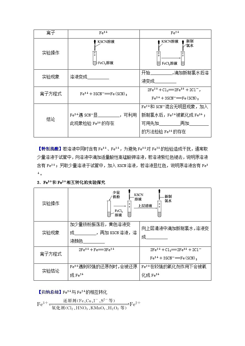 第13讲 铁的氢氧化物和铁盐、亚铁盐-【暑假学与练】2024年新高一化学暑假精品讲义+分层练习（人教版2019必修第一册）（原卷版）第3页