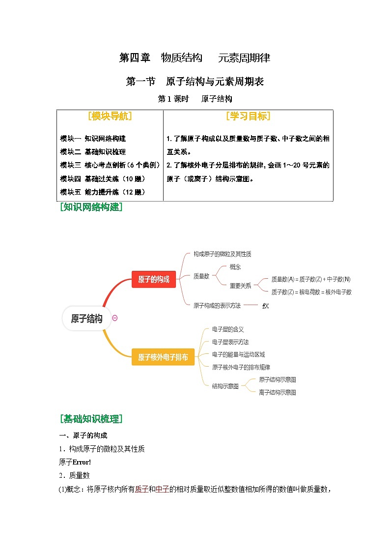 第15讲 原子结构-【暑假学与练】2024年新高一化学暑假精品讲义+分层练习（人教版2019必修第一册）（解析版）第1页
