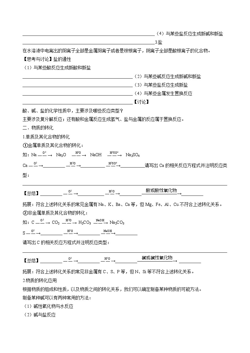1.1.2 物质的转化-2024-2025学年新高一化学暑假新课重难点预习（人教版2019必修第一册）（原卷版）第2页