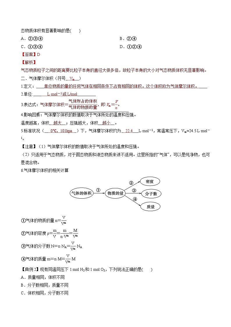 2.3.2 气体摩尔体积-2024-2025学年新高一化学暑假新课重难点预习（人教版2019必修第一册）（解析版）第2页