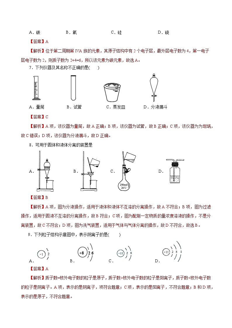 衔接达标综合检测二（原卷版+解析版）（人教版）-【初升高】2023年初高中化学衔接先学课程02