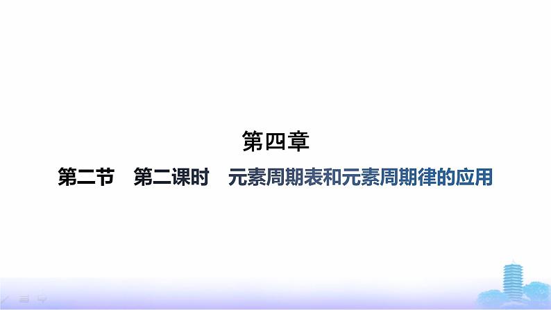 人教版高中化学必修第一册第4章物质结构元素周期律第2节第2课时元素周期表和元素周期律的应用课件第1页