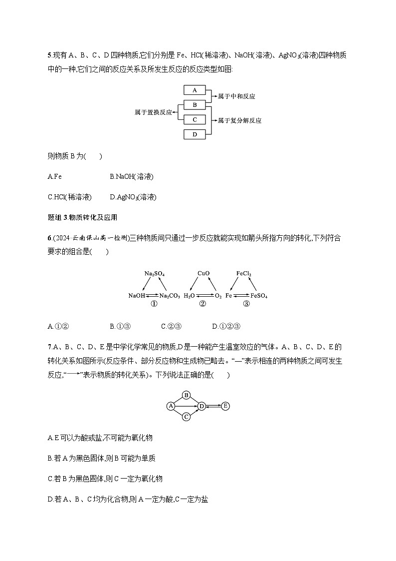 人教版高中化学必修第一册第1章物质及其变化分层作业2物质的转化含答案第2页