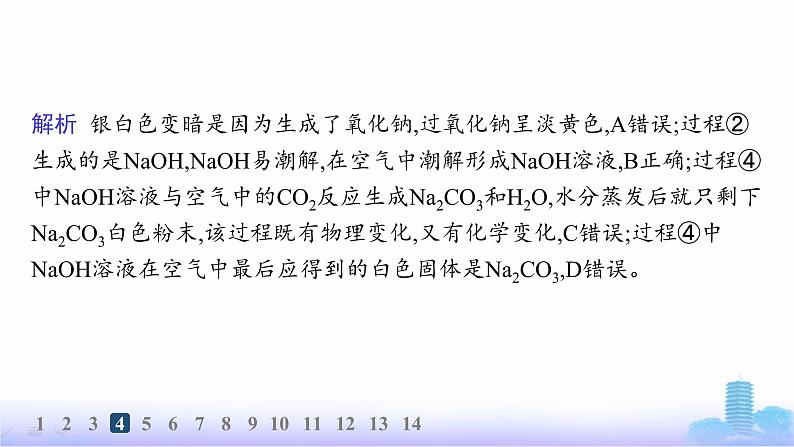 人教版高中化学必修第一册第2章海水中的重要元素——钠和氯分层作业7活泼的金属单质——钠课件第7页