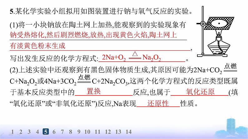 人教版高中化学必修第一册第2章海水中的重要元素——钠和氯分层作业7活泼的金属单质——钠课件第8页