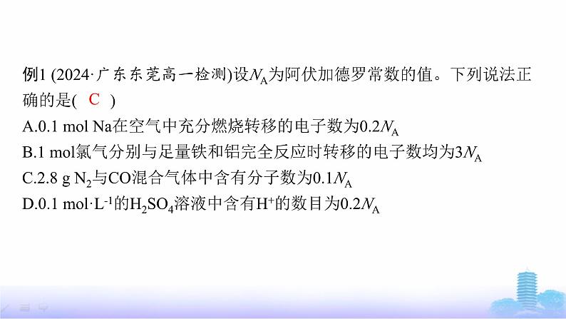 人教版高中化学必修第一册第2章海水中的重要元素——钠和氯微专题3阿伏加德罗常数的考查应用课件第5页