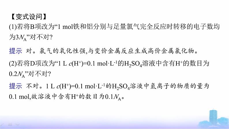 人教版高中化学必修第一册第2章海水中的重要元素——钠和氯微专题3阿伏加德罗常数的考查应用课件第8页