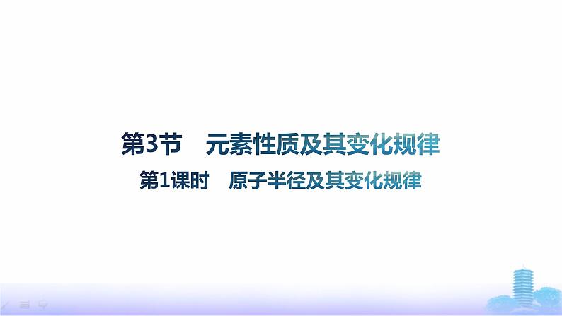 鲁科版高中化学选择性必修2第1章原子结构与元素性质第3节第1课时原子半径及其变化规律课件第1页