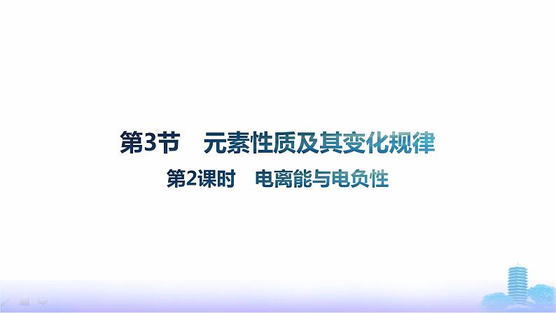 鲁科版高中化学选择性必修2第1章原子结构与元素性质第3节第2课时电离能与电负性课件第1页