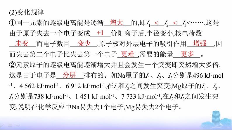 鲁科版高中化学选择性必修2第1章原子结构与元素性质第3节第2课时电离能与电负性课件第7页