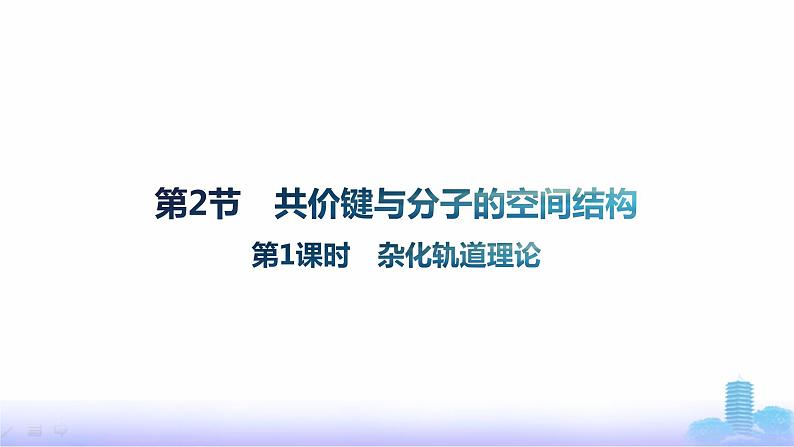 鲁科版高中化学选择性必修2第2章微粒间相互作用与物质性质第2节第1课时杂化轨道理论课件第1页