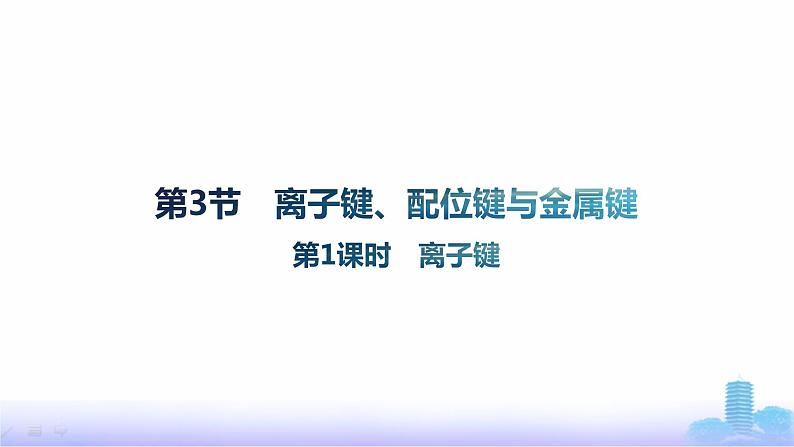 鲁科版高中化学选择性必修2第2章微粒间相互作用与物质性质第3节第1课时离子键课件第1页