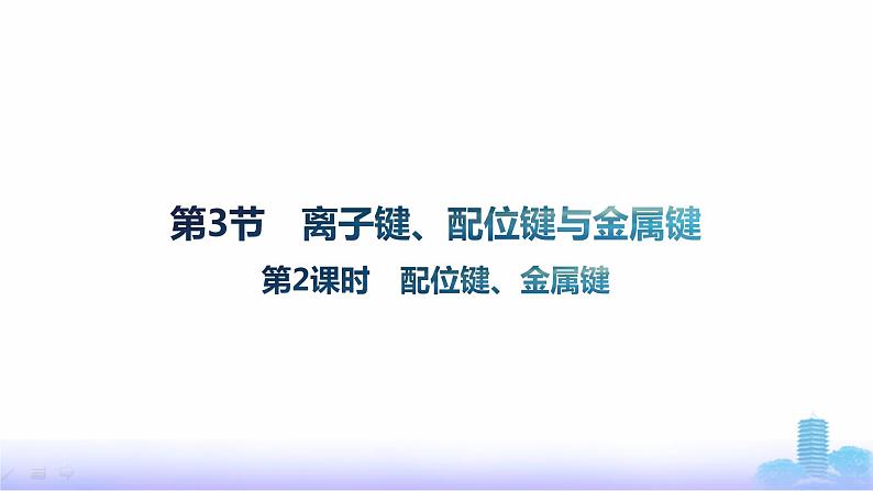 鲁科版高中化学选择性必修2第2章微粒间相互作用与物质性质第3节第2课时配位键、金属键课件第1页