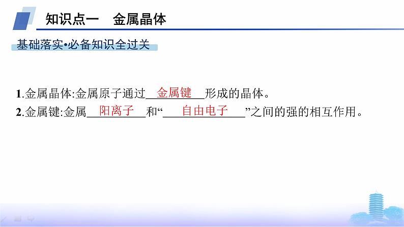 鲁科版高中化学选择性必修2第3章不同聚集状态的物质与性质第2节第1课时金属晶体与离子晶体课件05