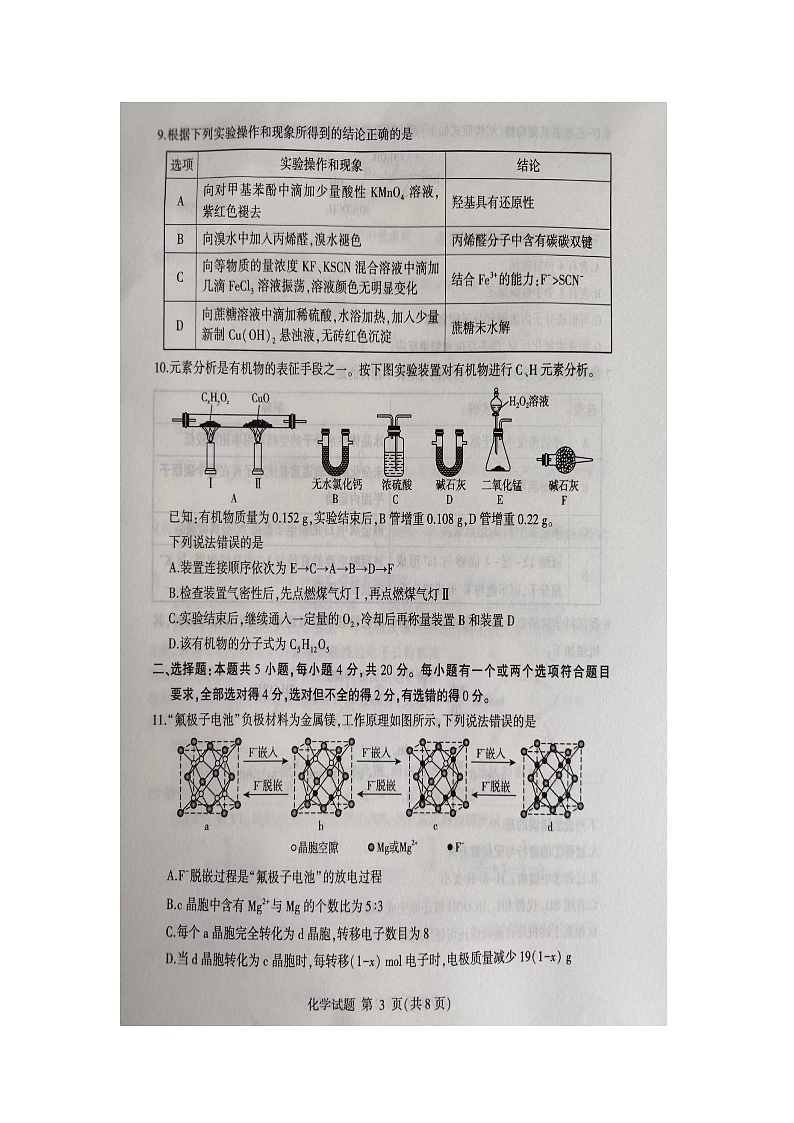 山东省临沂市2023-2024学年高二下学期7月期末考试化学试题03