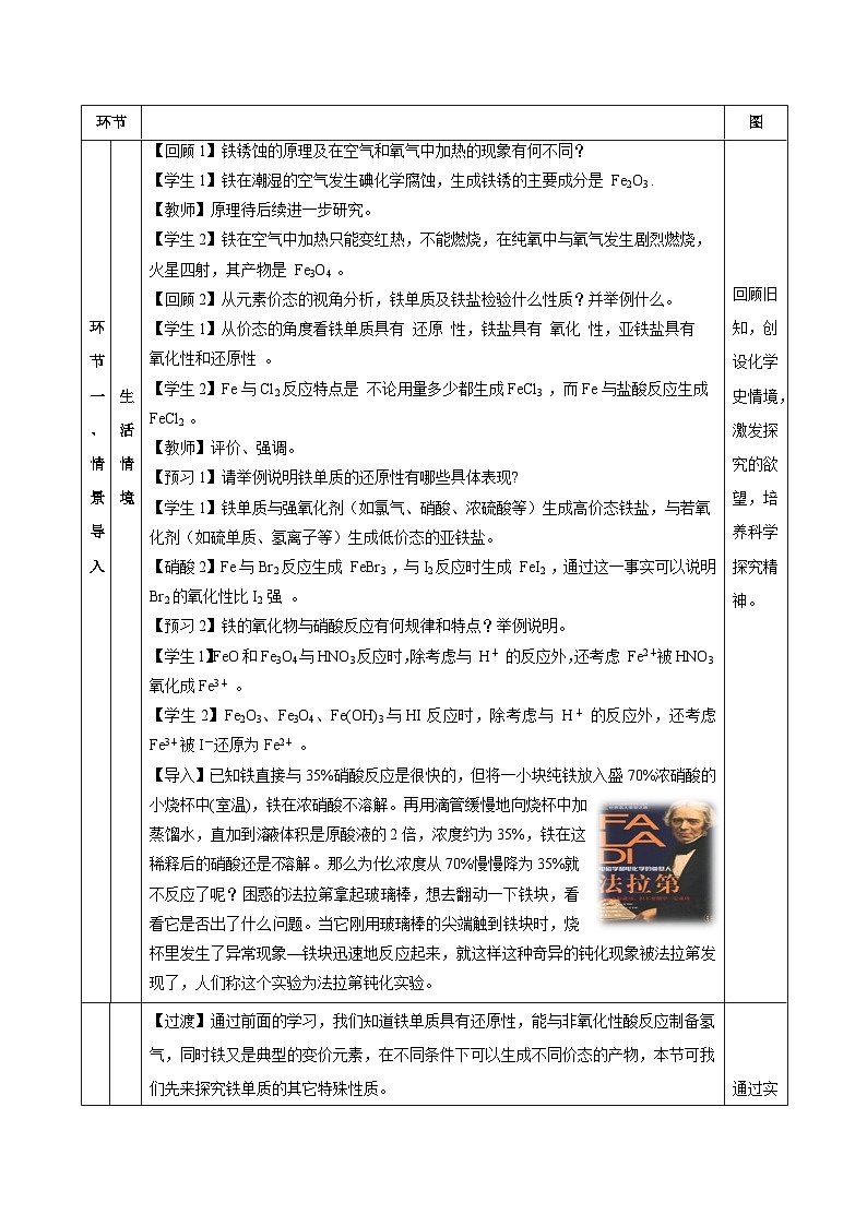 人教版（2019）高中化学必修一专题1（实验活动）  《铁及其重要化合物》教案03