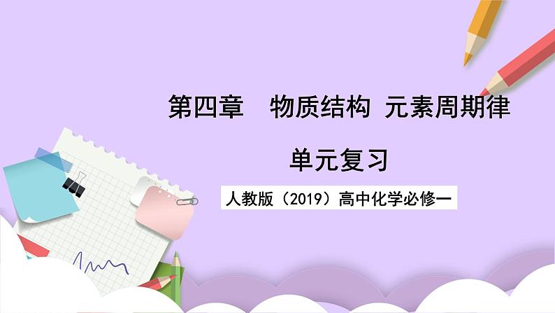 人教版（2019）高中化学必修一第四章  《物质结构  元素周期律》单元复习课件01