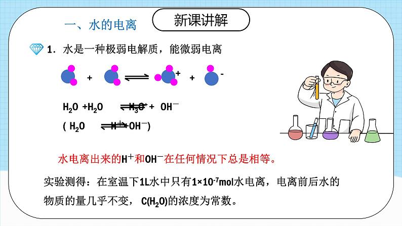 人教版（2019）高中化学选择性必修第一册 3.2.1《水的电离》课件05