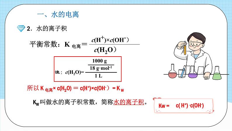 人教版（2019）高中化学选择性必修第一册 3.2.1《水的电离》课件06